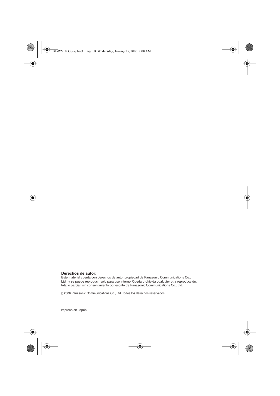Panasonic BL-WV10 User Manual | Page 88 / 132