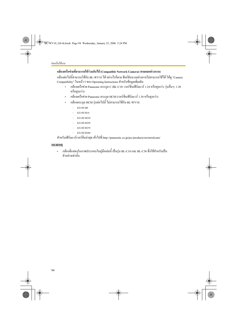 Panasonic BL-WV10 User Manual | Page 94 / 132