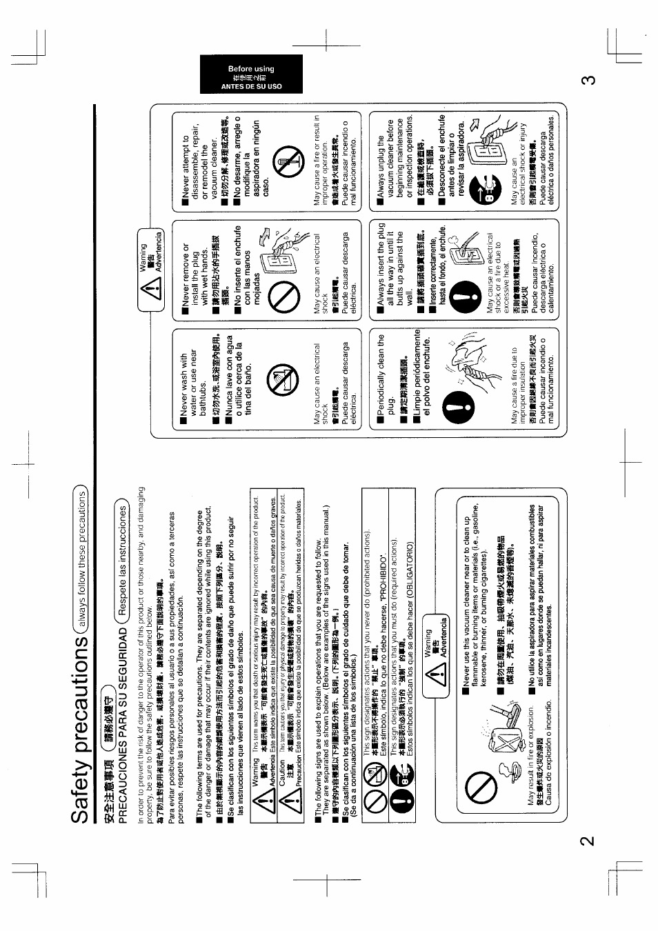 Lieb, Safety precautions | Panasonic MC-5010 User Manual | Page 2 / 10