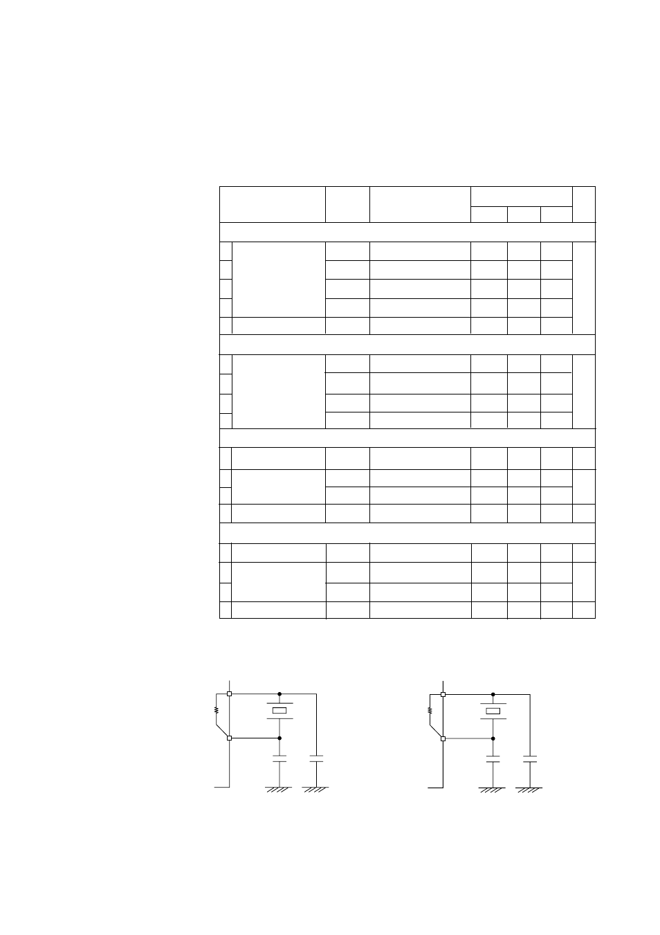 5-2 operating conditions, Ta=–40, 85°c v | 5v v, Osc1 is the cpu clock t, Xi is the cpu clock | Panasonic MN101C00 User Manual | Page 28 / 170