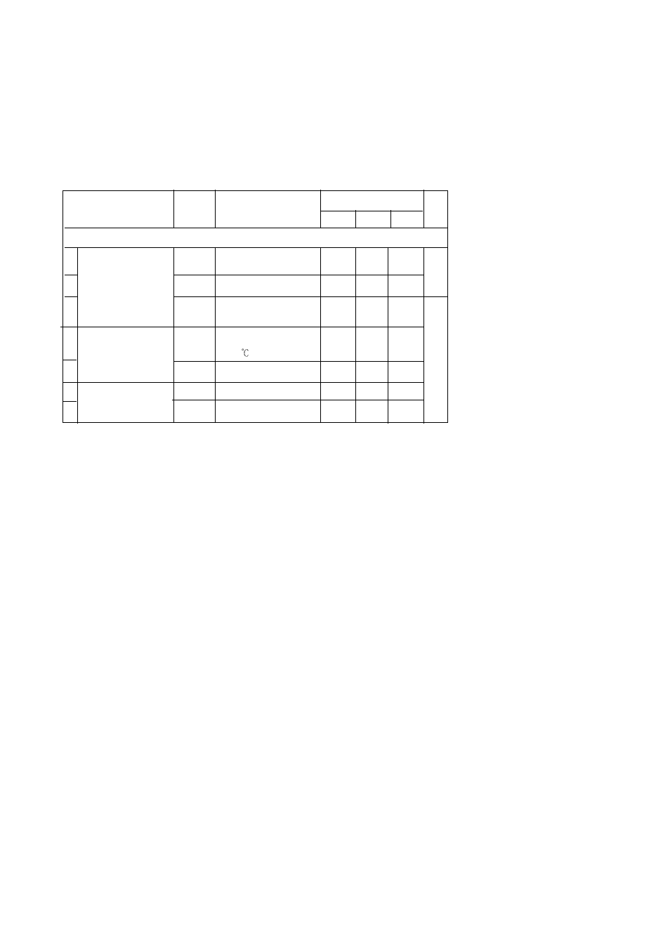 5-3 dc characteristics, Ta=–40 to +85°c v, 0 to 5.5v v | The input pins are fixed at v, And the osc1 and xi pins are unconnected, The items i, And i, Are applicable only for 48-pin qfh package | Panasonic MN101C00 User Manual | Page 31 / 170