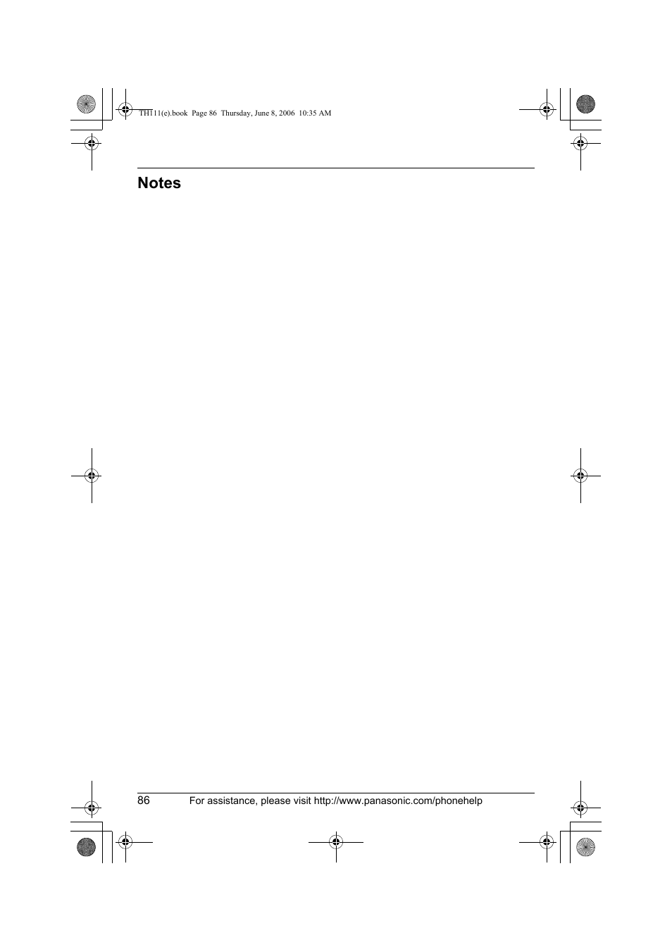 Panasonic KXTH111 User Manual | Page 86 / 88