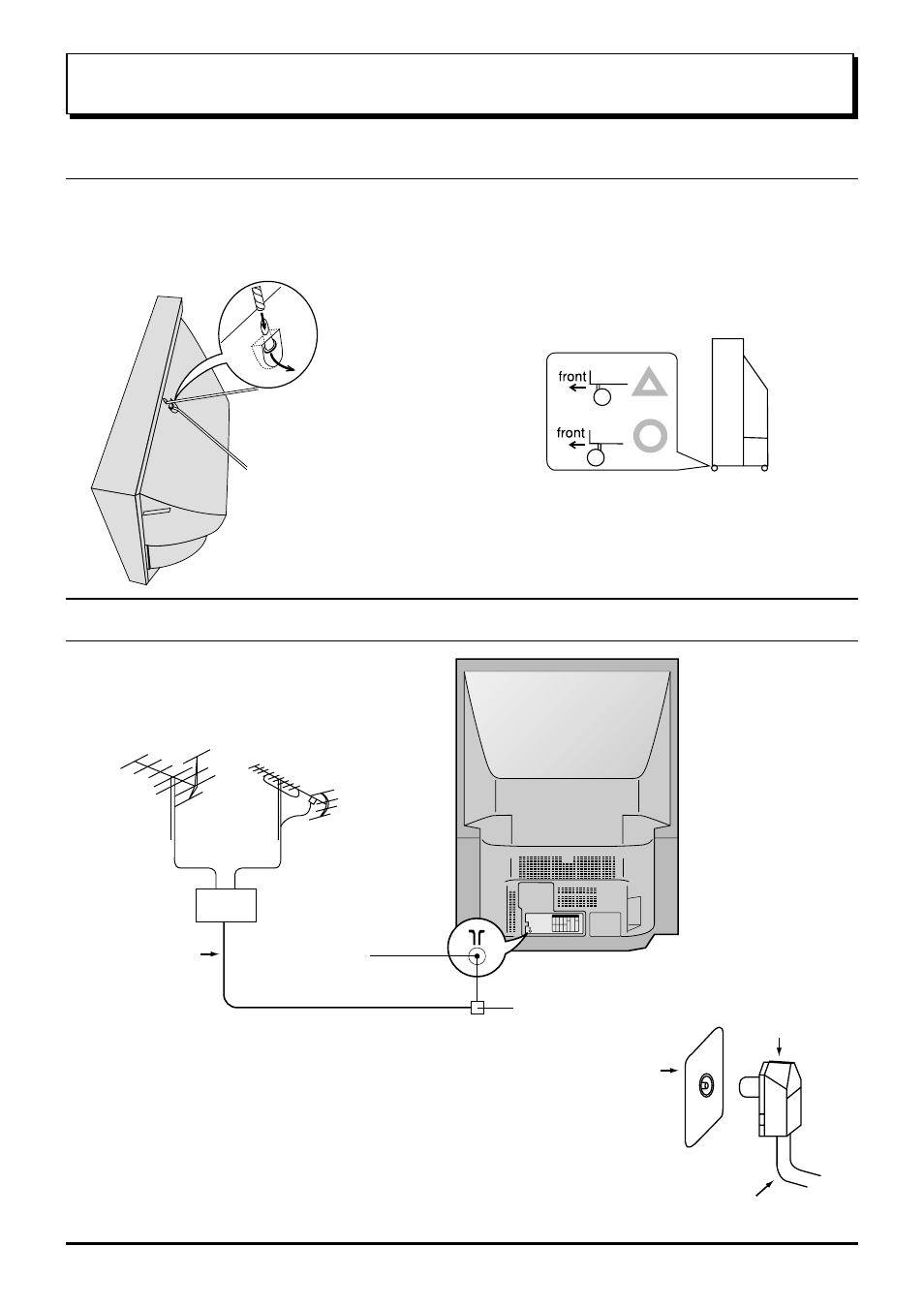 Before operating this set, Connecting the aerial cable to the rf in terminal, Safety precaution / securing the casters | Panasonic TX-51P400H User Manual | Page 6 / 40