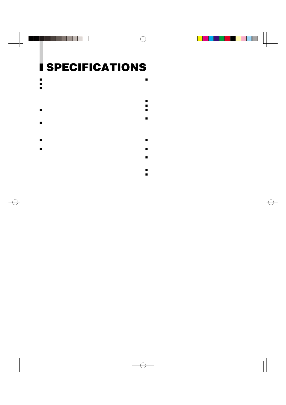 Specifications | Panasonic BT-S950P User Manual | Page 10 / 12