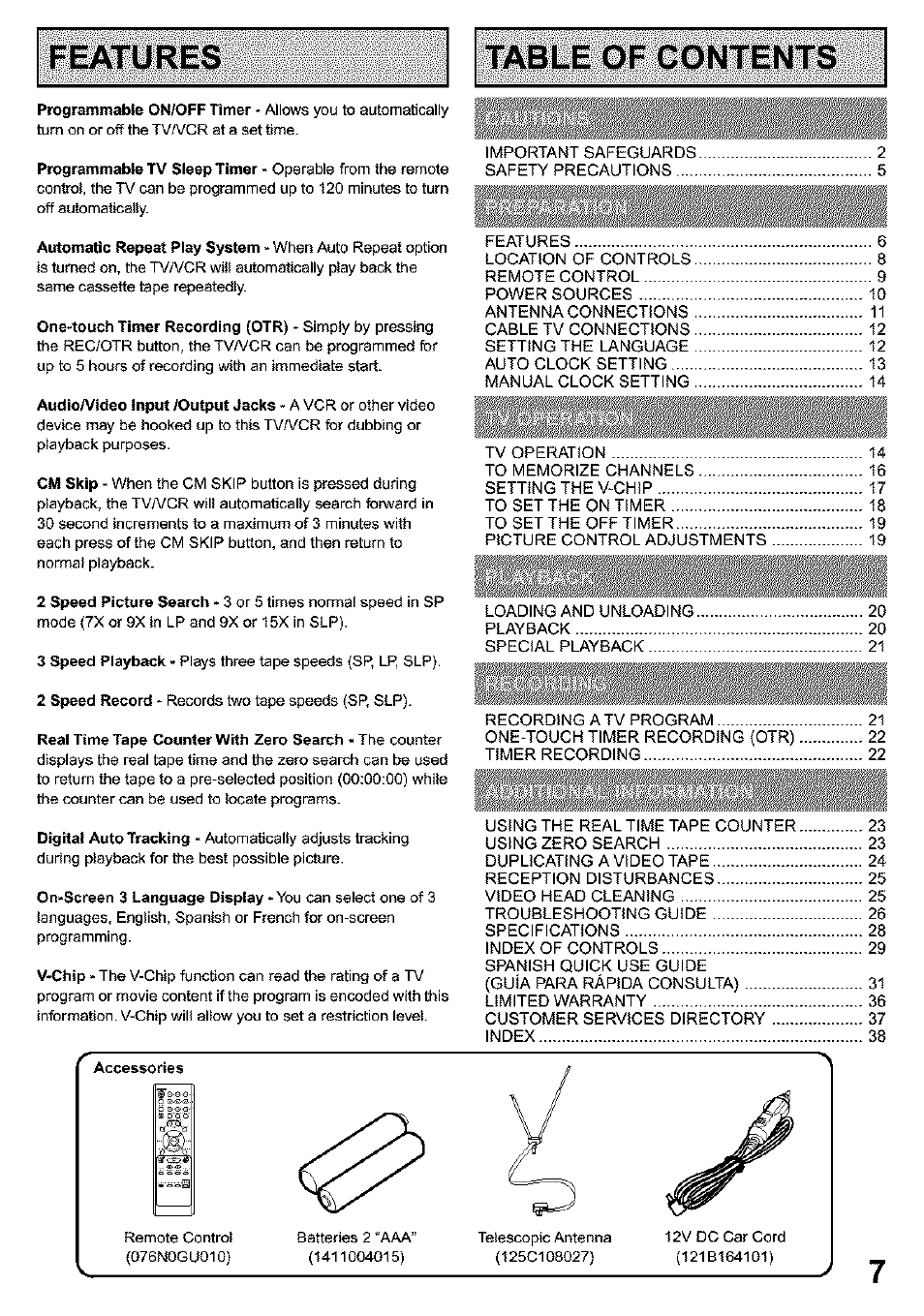 Panasonic PV C923 User Manual | Page 7 / 40