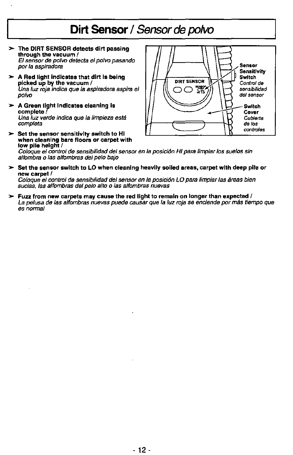 Panasonic MC-V7380 User Manual | Page 12 / 28