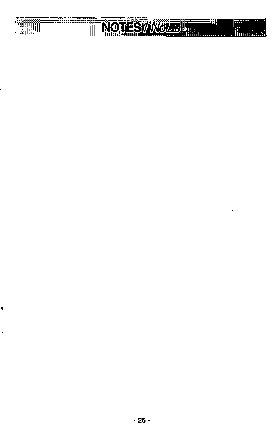 Ficftes/notas | Panasonic MC-V7380 User Manual | Page 25 / 28