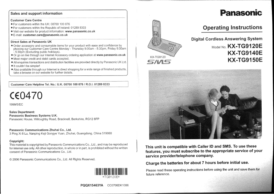 Panasonic KX-TG9150E User Manual | 34 pages