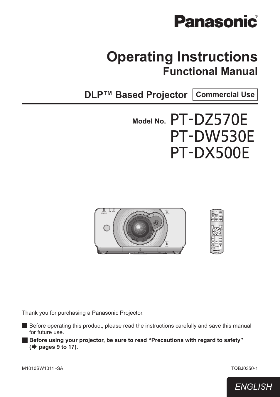 Panasonic TQBJ0350 User Manual | 96 pages