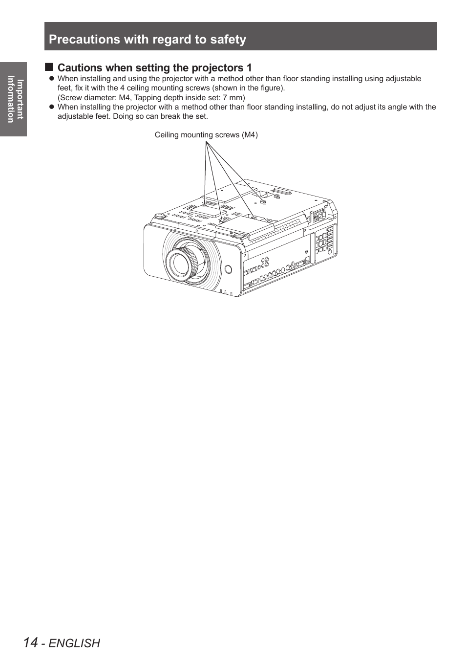 Precautions with regard to safety, English | Panasonic TQBJ0350 User Manual | Page 14 / 96