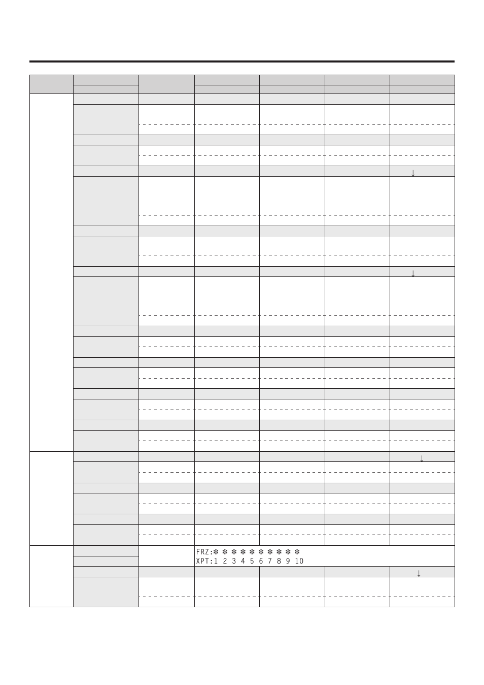 Setting menu table | Panasonic AV-HS400AE User Manual | Page 110 / 123