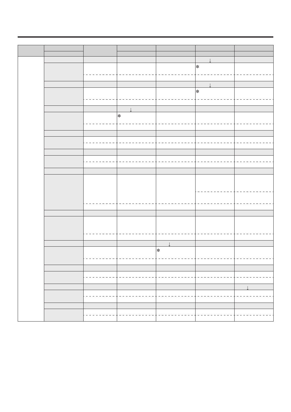 Setting menu table | Panasonic AV-HS400AE User Manual | Page 112 / 123