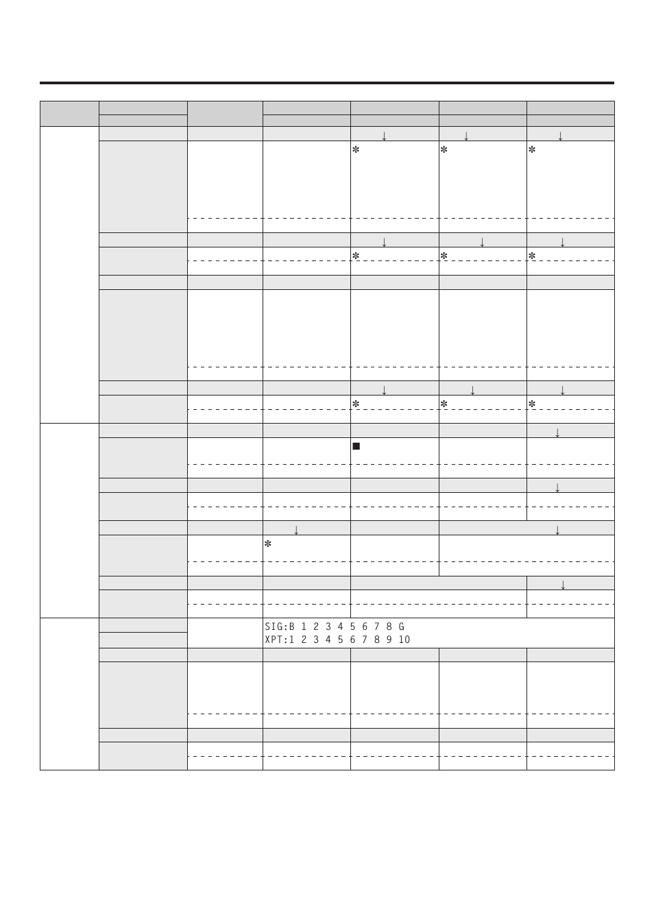 Setting menu table | Panasonic AV-HS400AE User Manual | Page 113 / 123