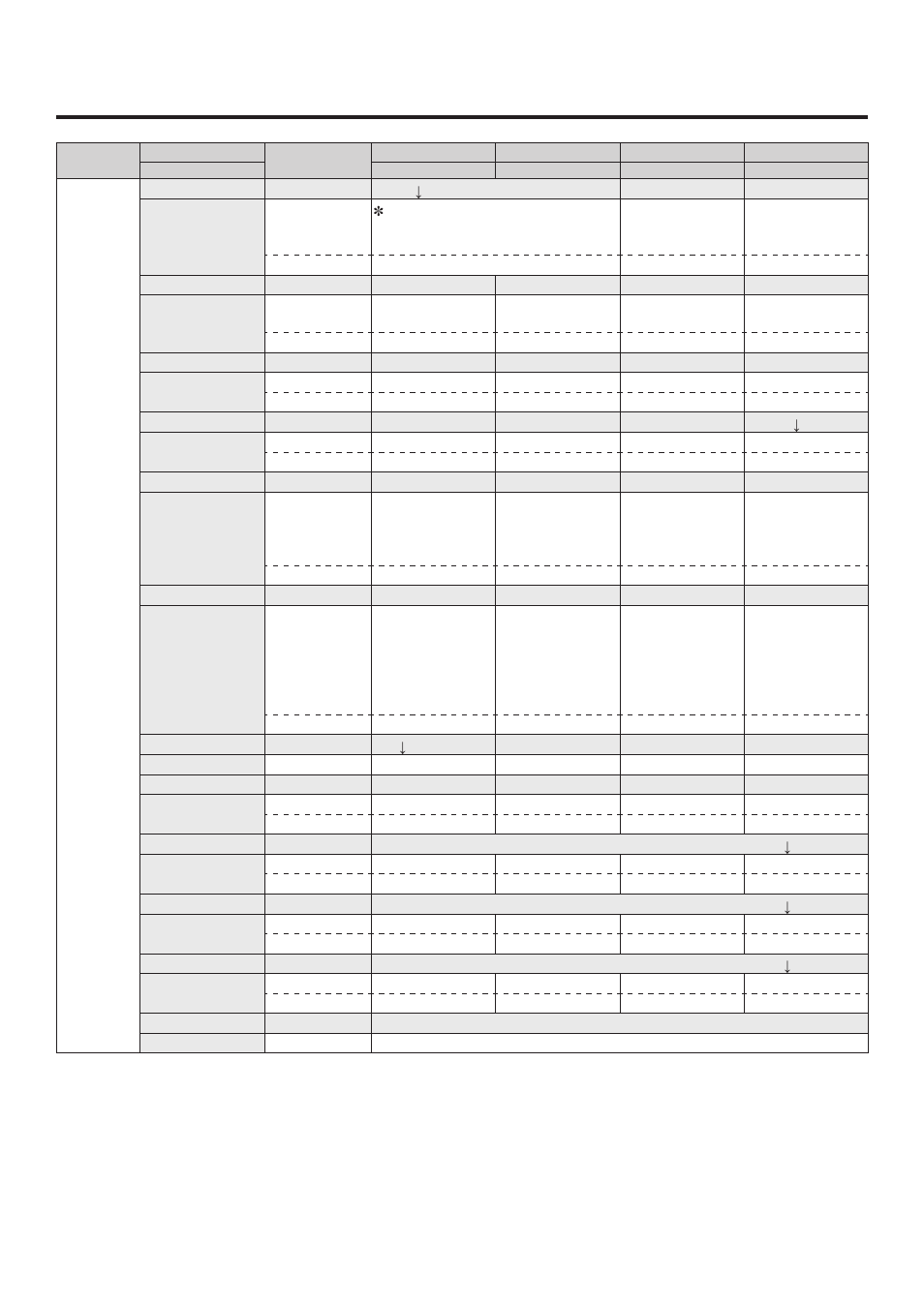 Setting menu table | Panasonic AV-HS400AE User Manual | Page 114 / 123