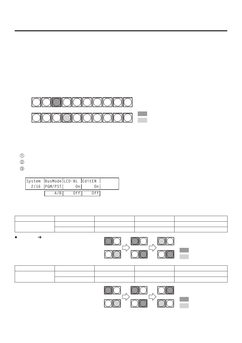 Basic operations, 1. background transition, 1-1. selecting the bus | 1-2. selecting the bus mode | Panasonic AV-HS400AE User Manual | Page 23 / 123