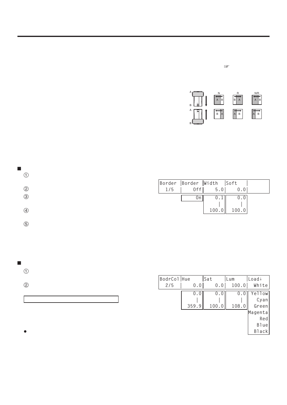 Basic operations, 2-2. selecting the wipe direction, 2-3. wipe decorations (border, soft effect) | Panasonic AV-HS400AE User Manual | Page 26 / 123