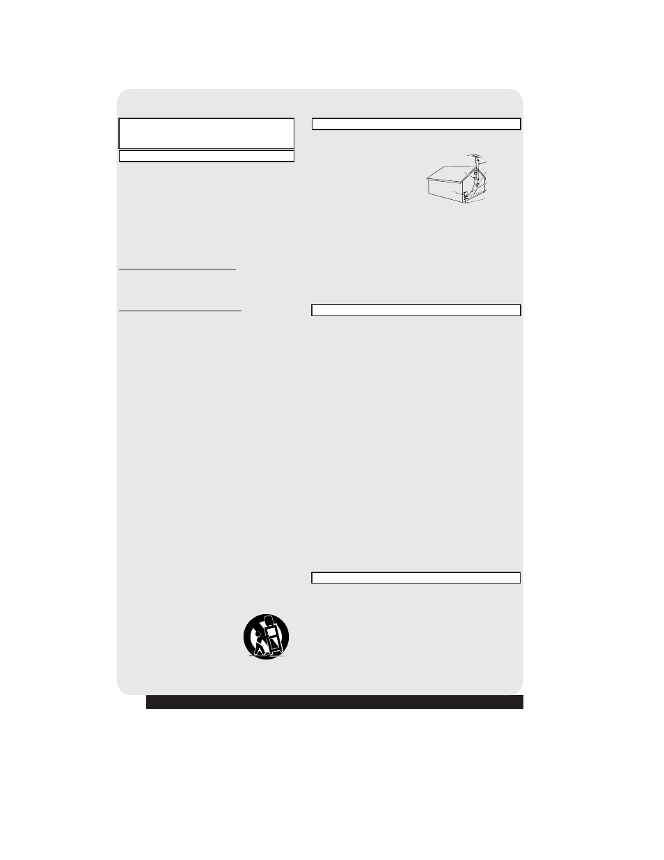 Initial setup, Important safeguards and precautions, Installation | Using the unit, Service, Outdoor antenna installation | Panasonic PVQ-2012 User Manual | Page 2 / 36