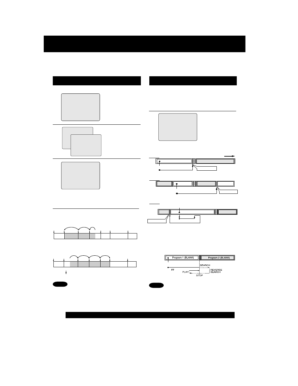 Advanced operation, Tape operation, Program end search | Index search, Search system is | Panasonic PVQ-2012 User Manual | Page 22 / 36