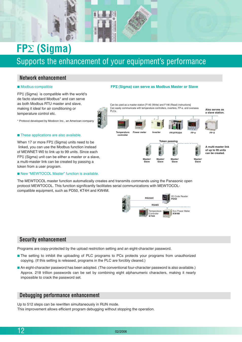 Fp σ (sigma), Network enhancement, Security enhancement | Debugging performance enhancement | Panasonic FP (Sigma) User Manual | Page 12 / 20