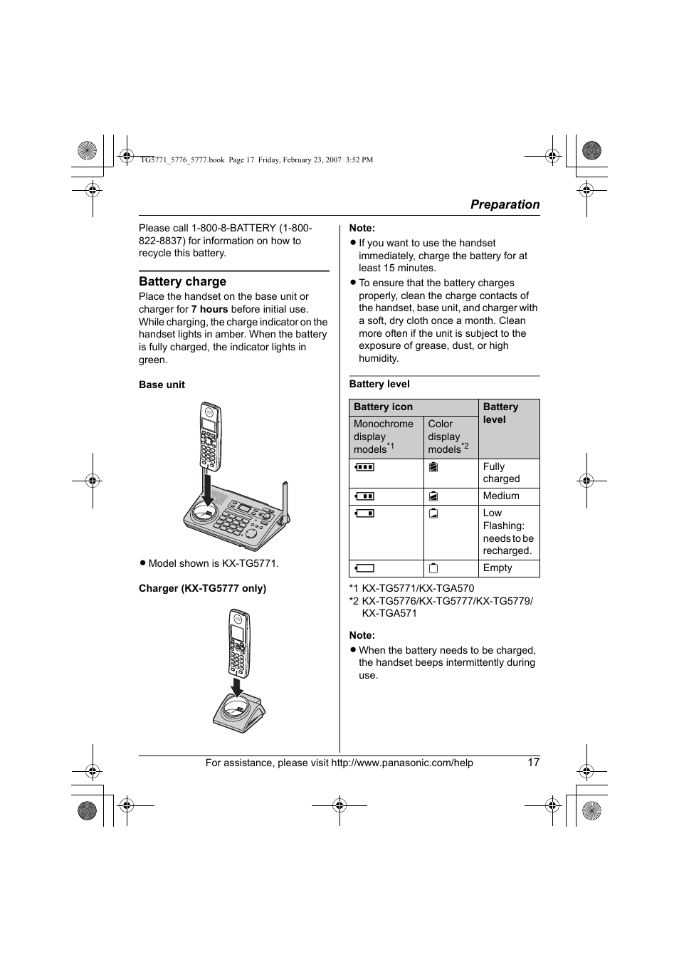 Panasonic KX-TG5771 User Manual | Page 17 / 84