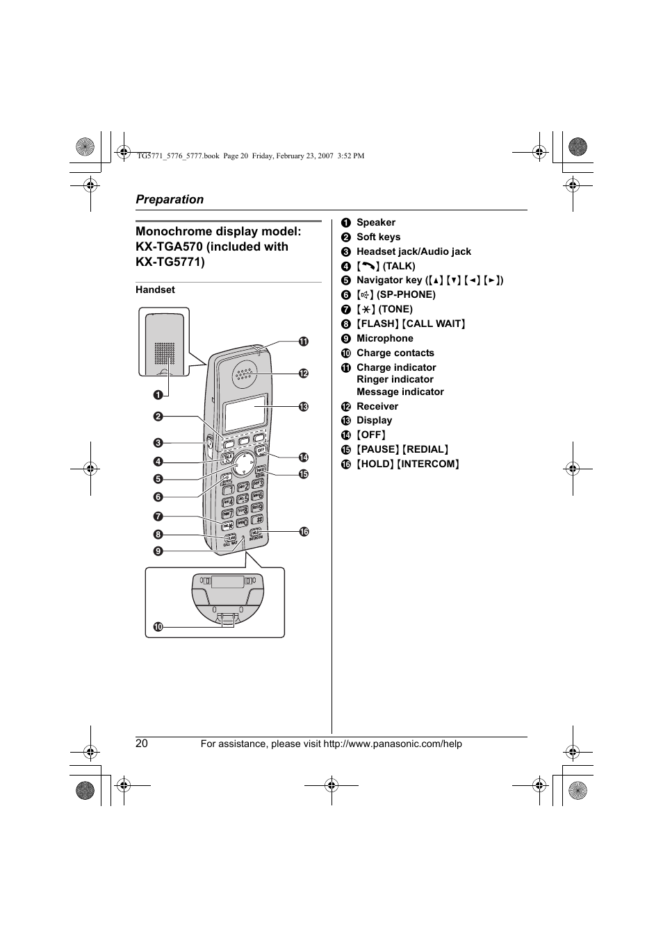 Panasonic KX-TG5771 User Manual | Page 20 / 84