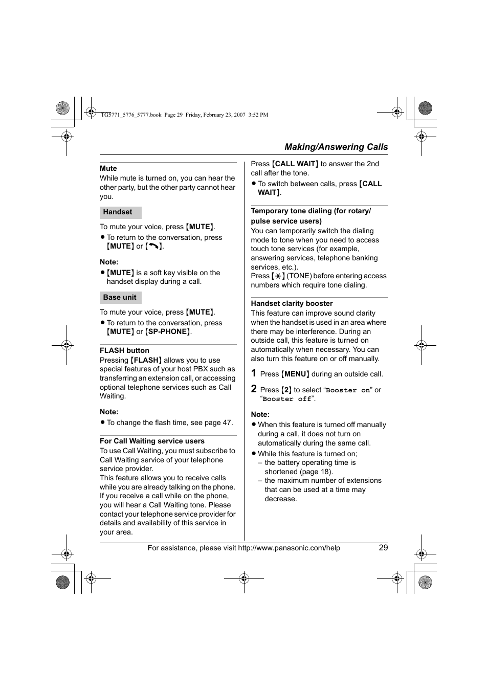 Panasonic KX-TG5771 User Manual | Page 29 / 84