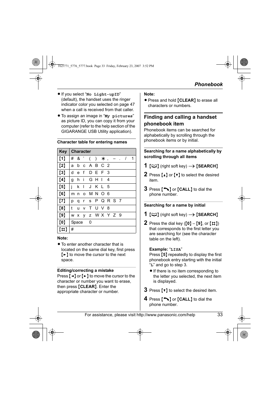 Panasonic KX-TG5771 User Manual | Page 33 / 84