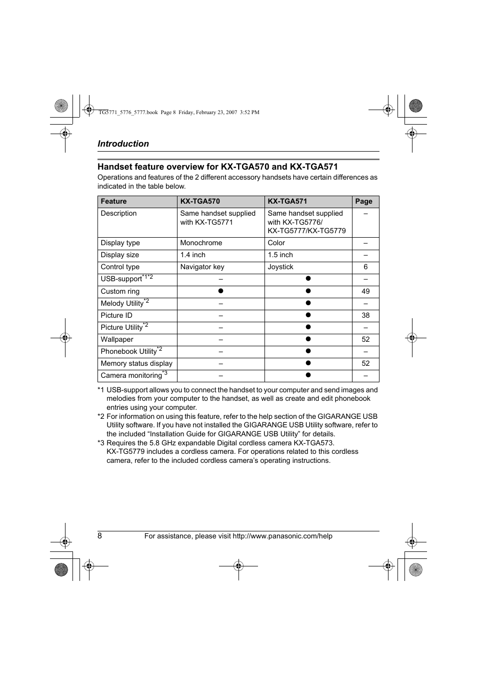 Panasonic KX-TG5771 User Manual | Page 8 / 84