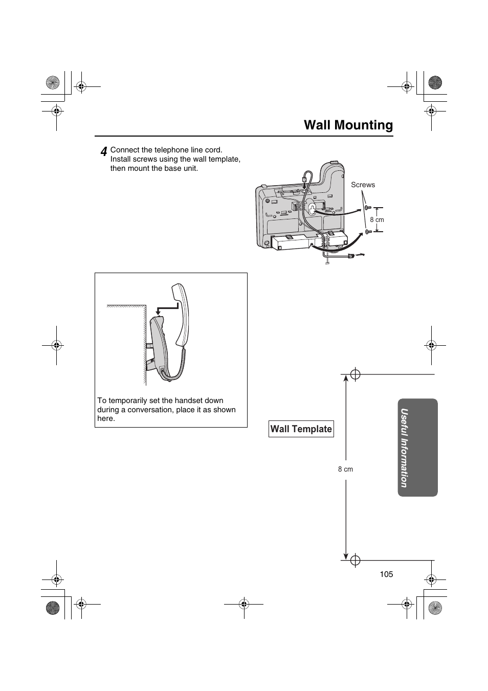 Wall mounting | Panasonic KX-TCD535HK User Manual | Page 105 / 116