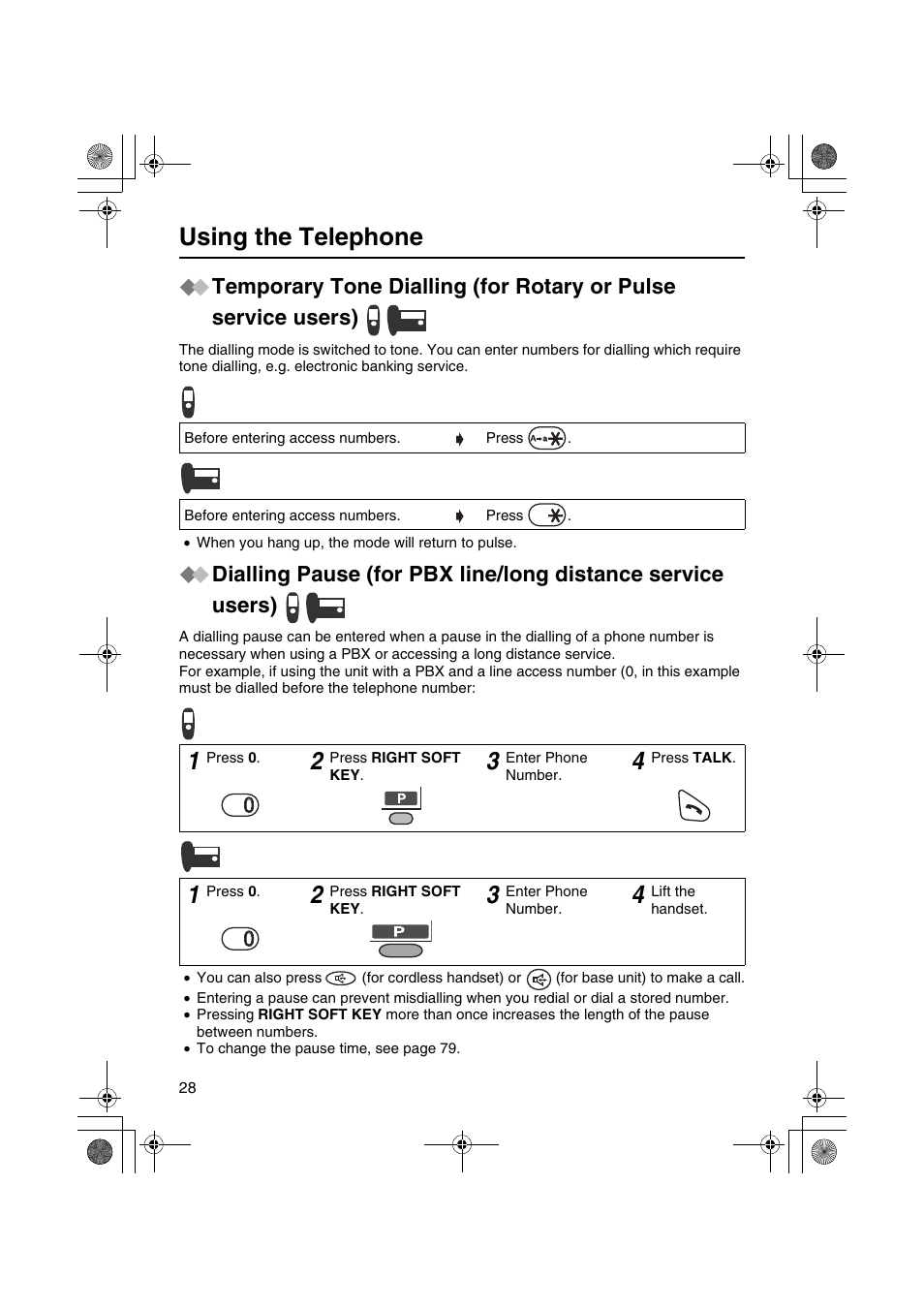 Using the telephone | Panasonic KX-TCD535HK User Manual | Page 28 / 116