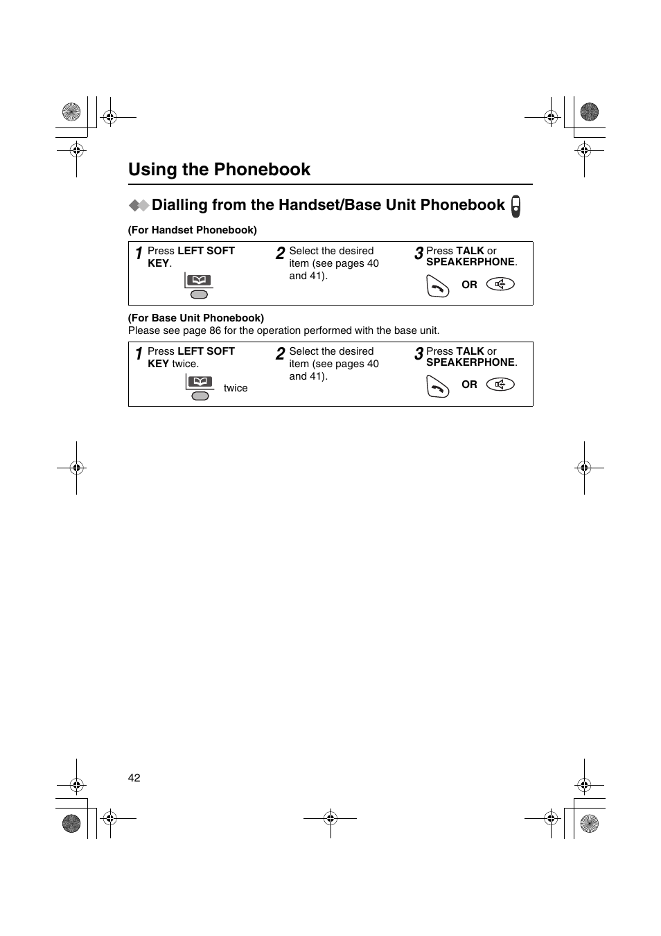 Using the phonebook | Panasonic KX-TCD535HK User Manual | Page 42 / 116