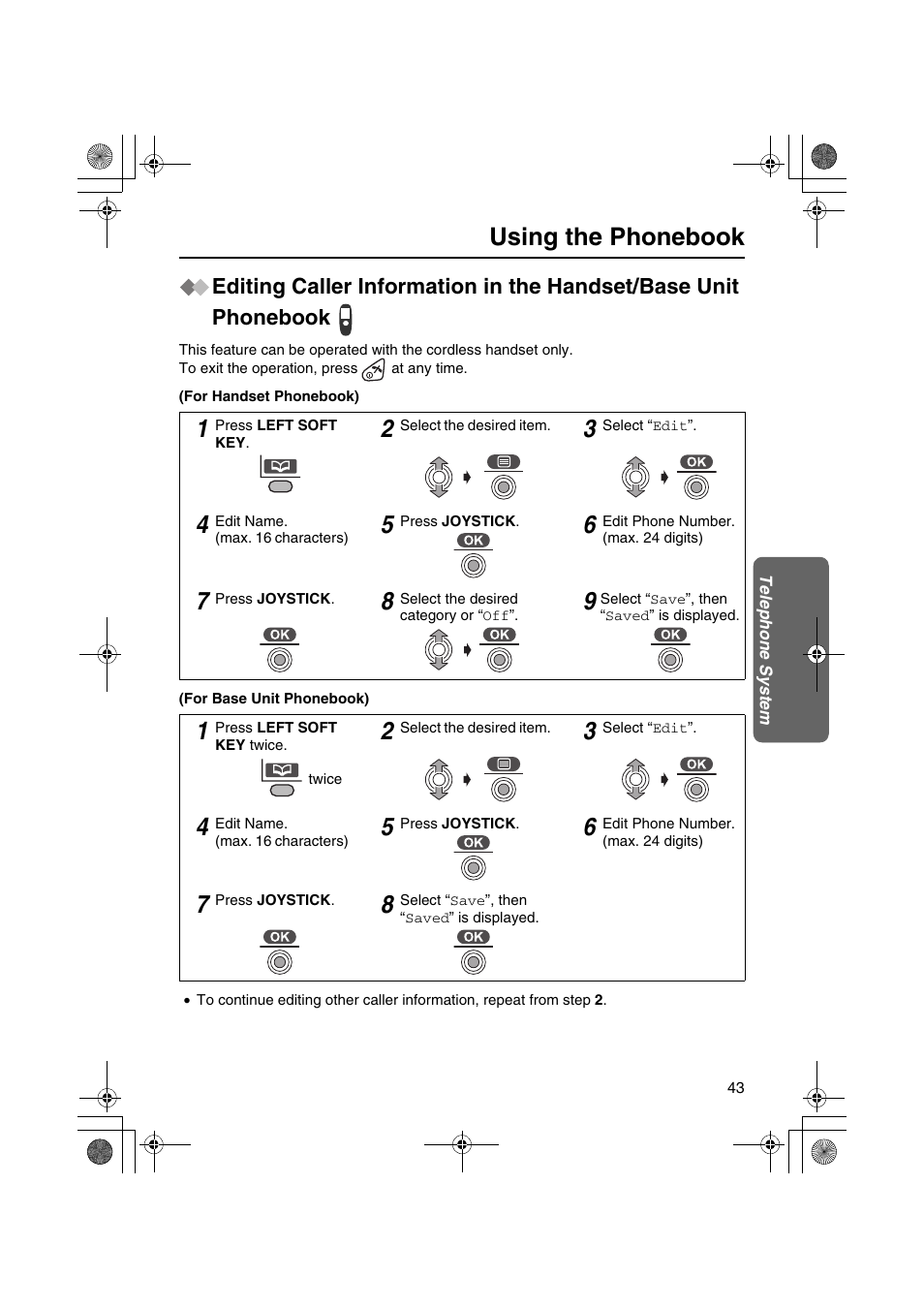 Using the phonebook | Panasonic KX-TCD535HK User Manual | Page 43 / 116