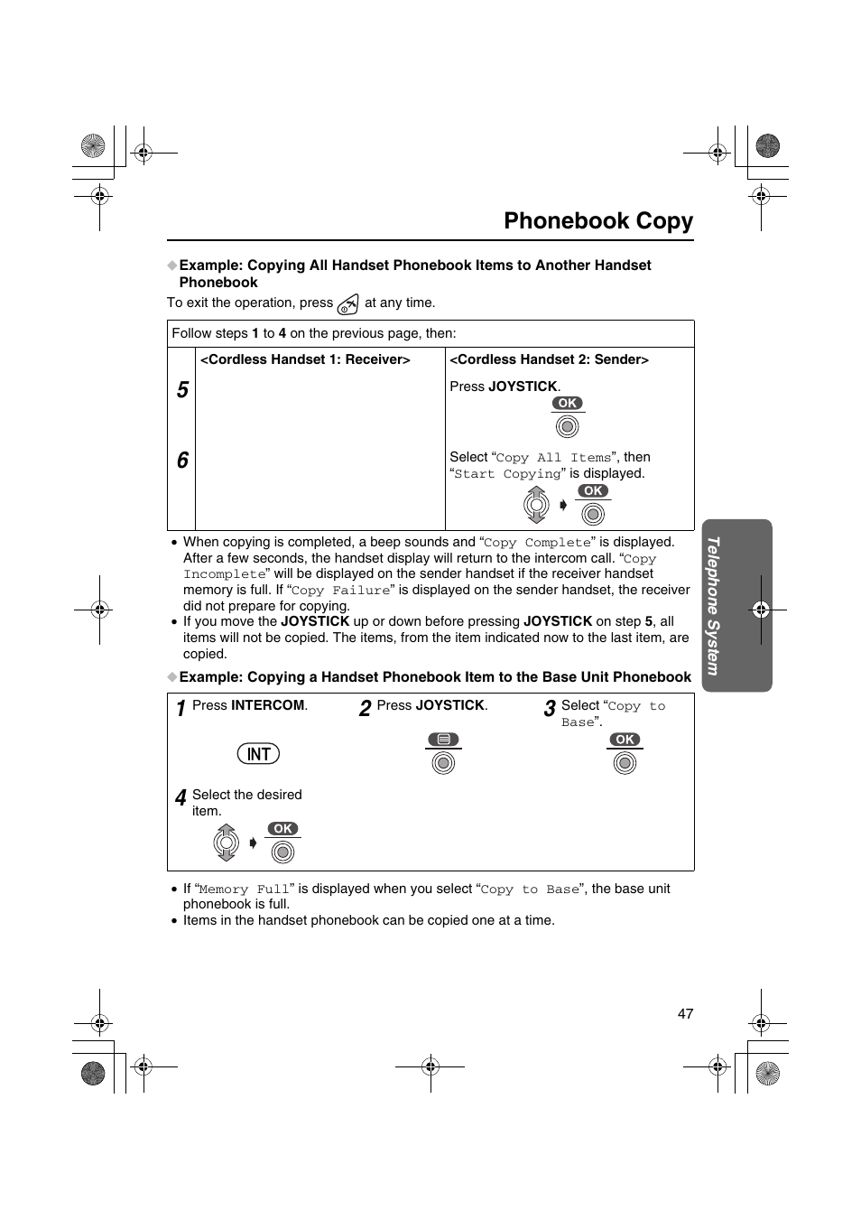 Phonebook copy | Panasonic KX-TCD535HK User Manual | Page 47 / 116