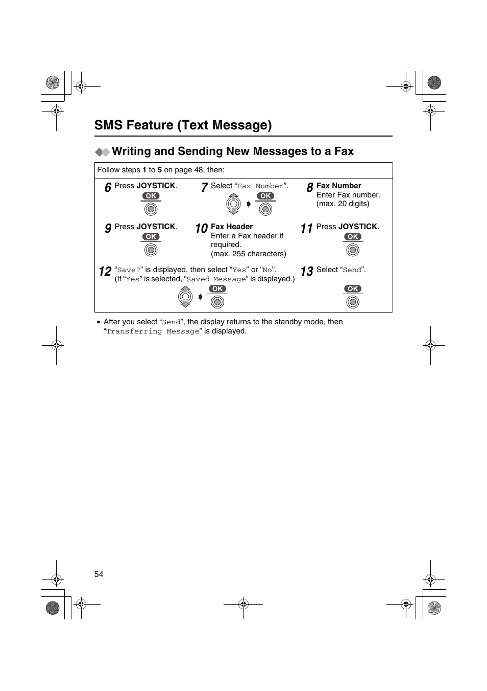Sms feature (text message) | Panasonic KX-TCD535HK User Manual | Page 54 / 116
