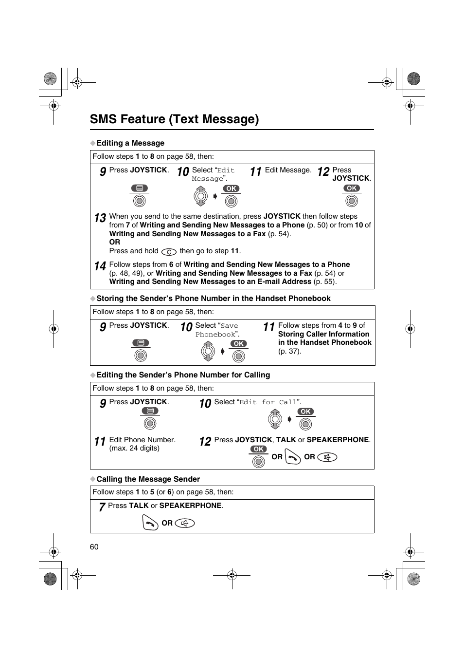 Sms feature (text message) | Panasonic KX-TCD535HK User Manual | Page 60 / 116