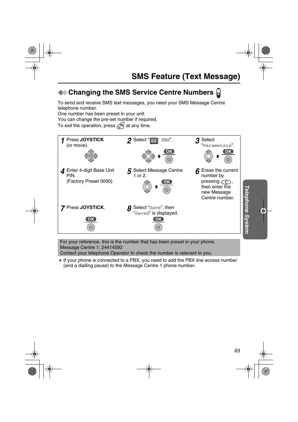 Sms feature (text message) | Panasonic KX-TCD535HK User Manual | Page 63 / 116