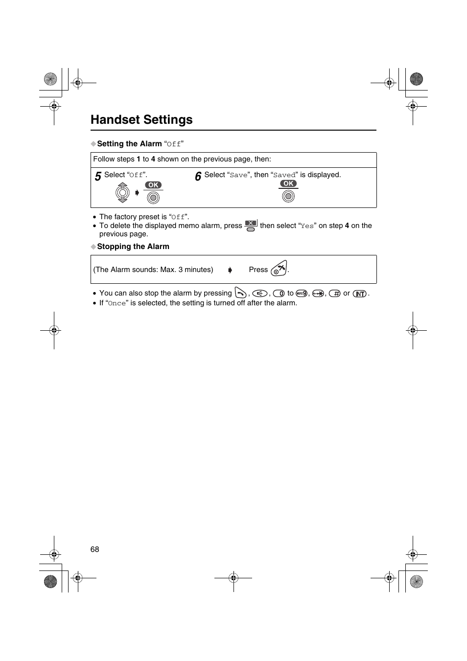 Handset settings | Panasonic KX-TCD535HK User Manual | Page 68 / 116