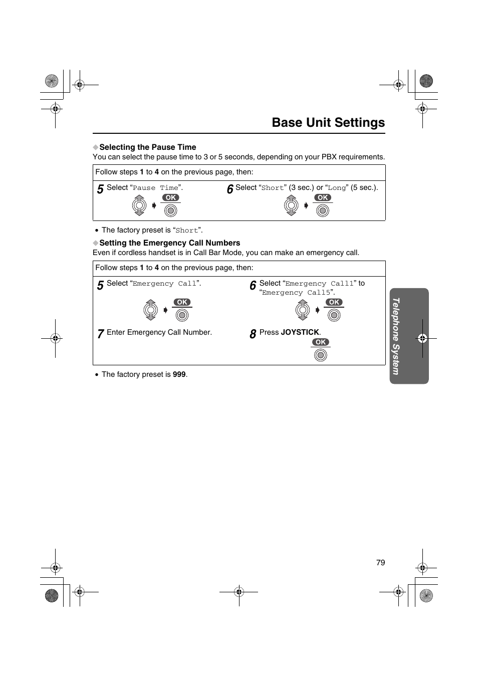 Base unit settings | Panasonic KX-TCD535HK User Manual | Page 79 / 116