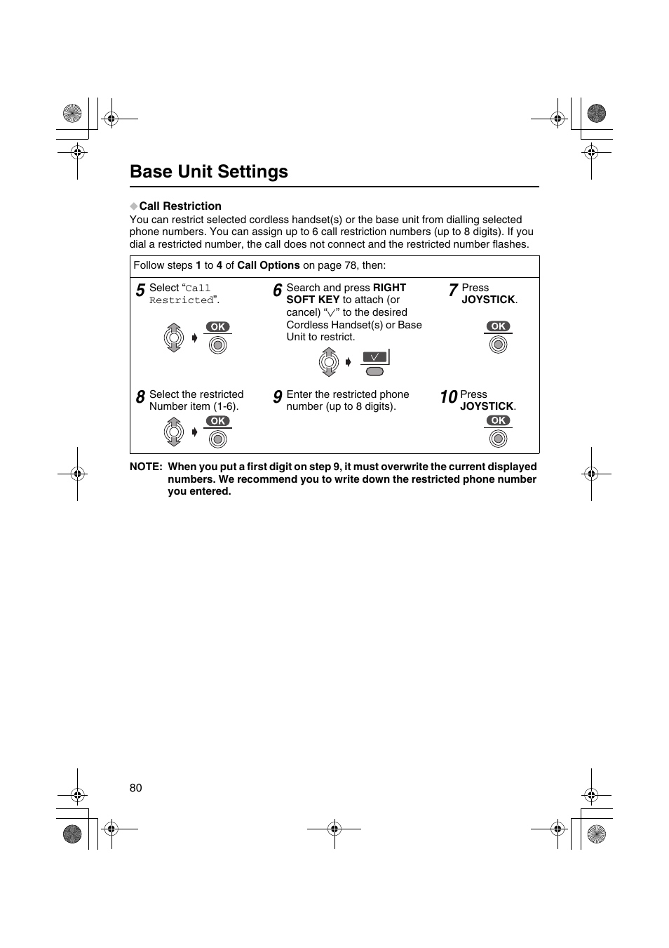 Base unit settings | Panasonic KX-TCD535HK User Manual | Page 80 / 116