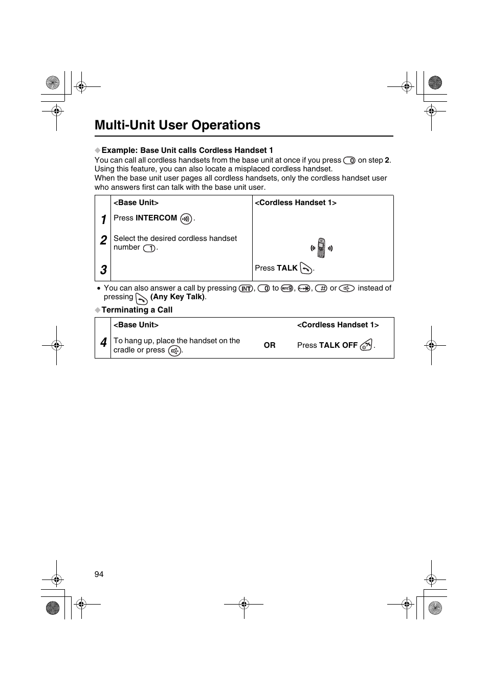 Multi-unit user operations | Panasonic KX-TCD535HK User Manual | Page 94 / 116