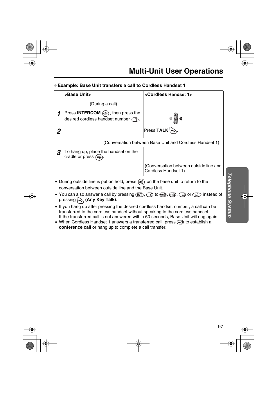 Multi-unit user operations | Panasonic KX-TCD535HK User Manual | Page 97 / 116