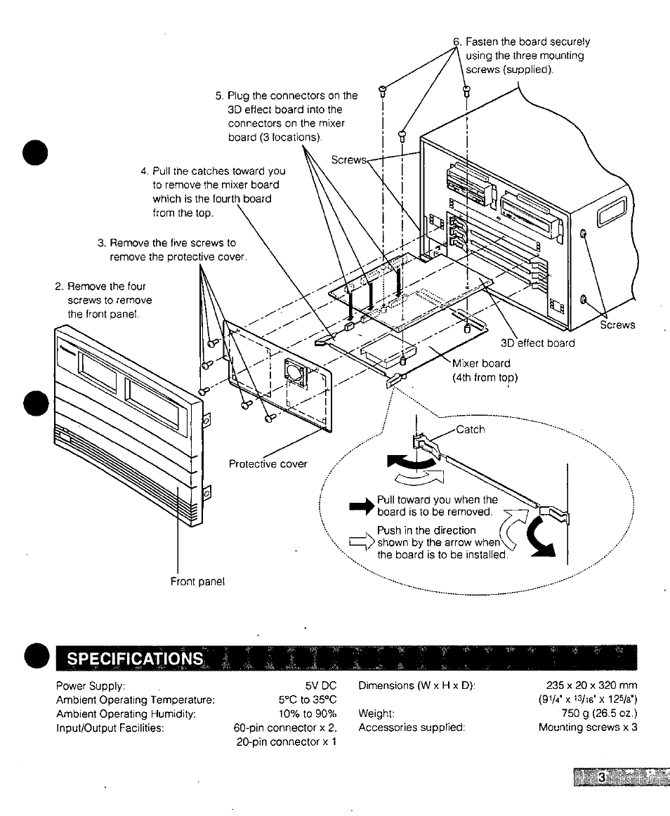 Specifications | Panasonic NonLinear Editing System 3D Effect Board AY-PB2001 User Manual | Page 3 / 4