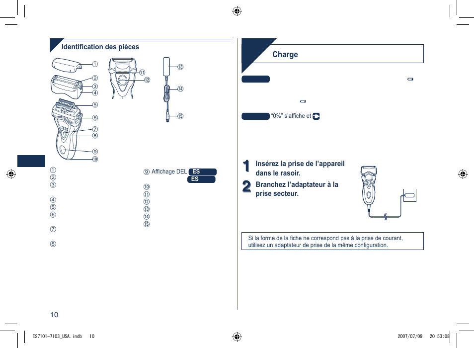 Chargement | Panasonic ES7103 User Manual | Page 10 / 20