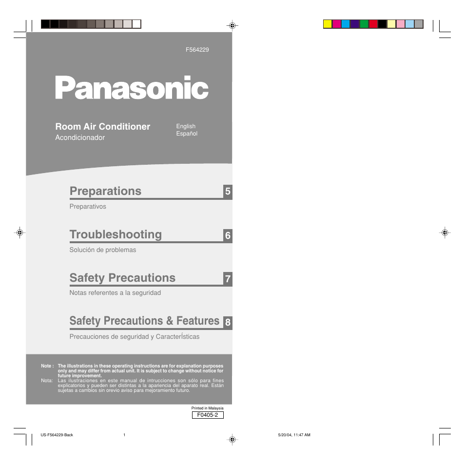 Preparations, Troubleshooting, Safety precautions | Safety precautions & features | Panasonic CU-C28CKU User Manual | Page 2 / 10