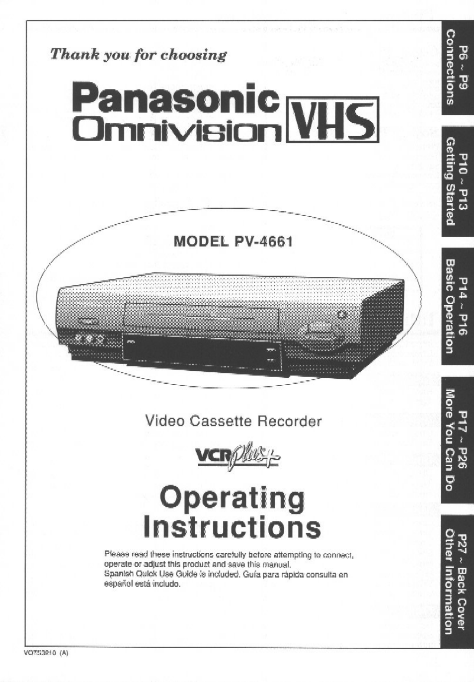 Panasonic OMNIVISION PV-4661 User Manual | 32 pages