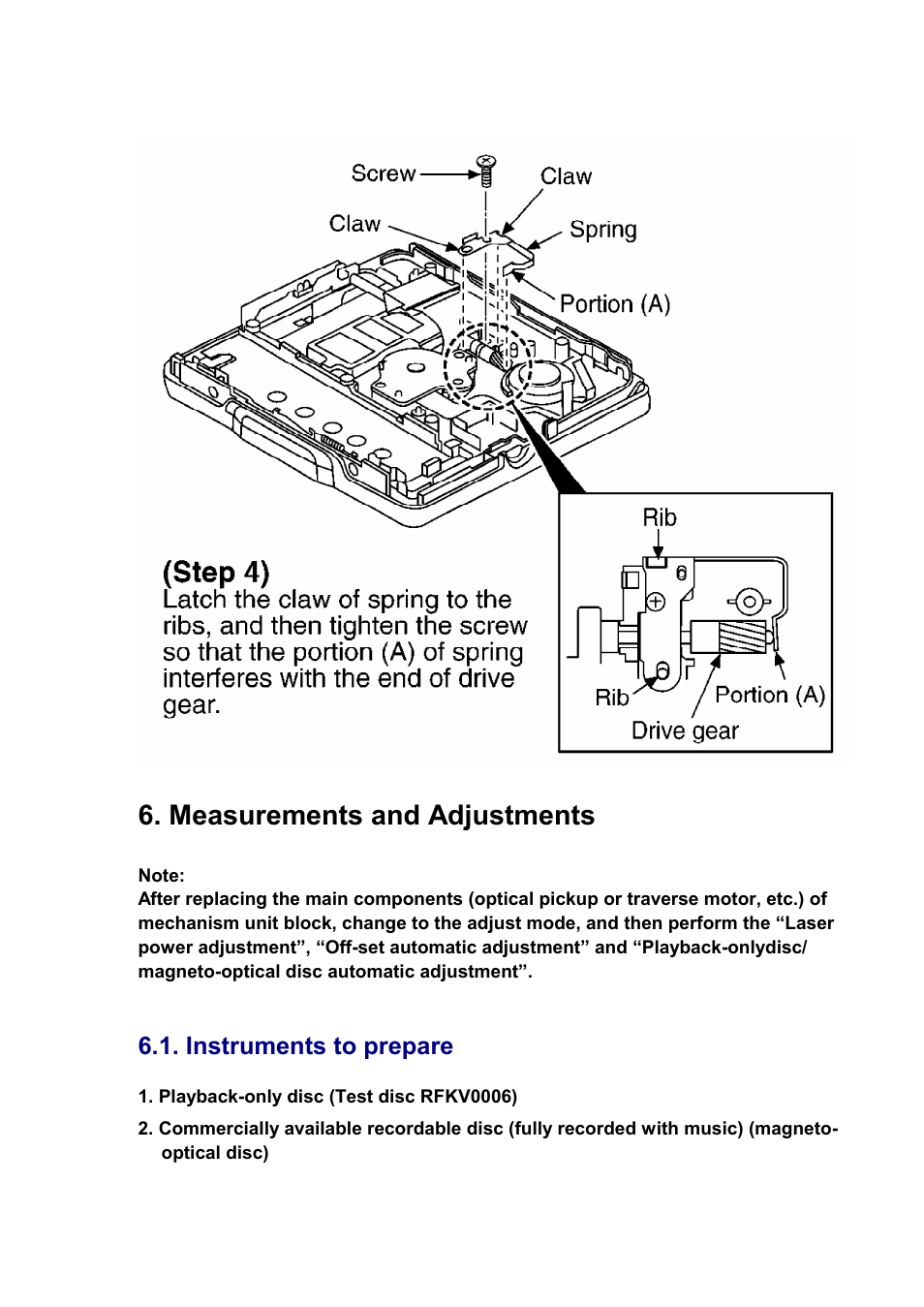 Measurements and adjustments, Instruments to prepare | Panasonic SJ-MJ88 User Manual | Page 25 / 62