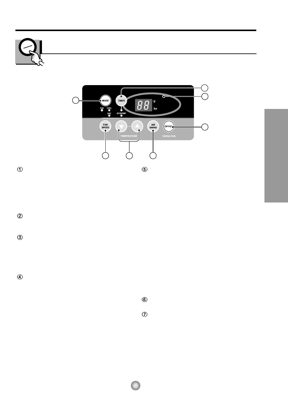 About the controls on the air conditioner, Controls | Panasonic CW-XC145HU User Manual | Page 5 / 36