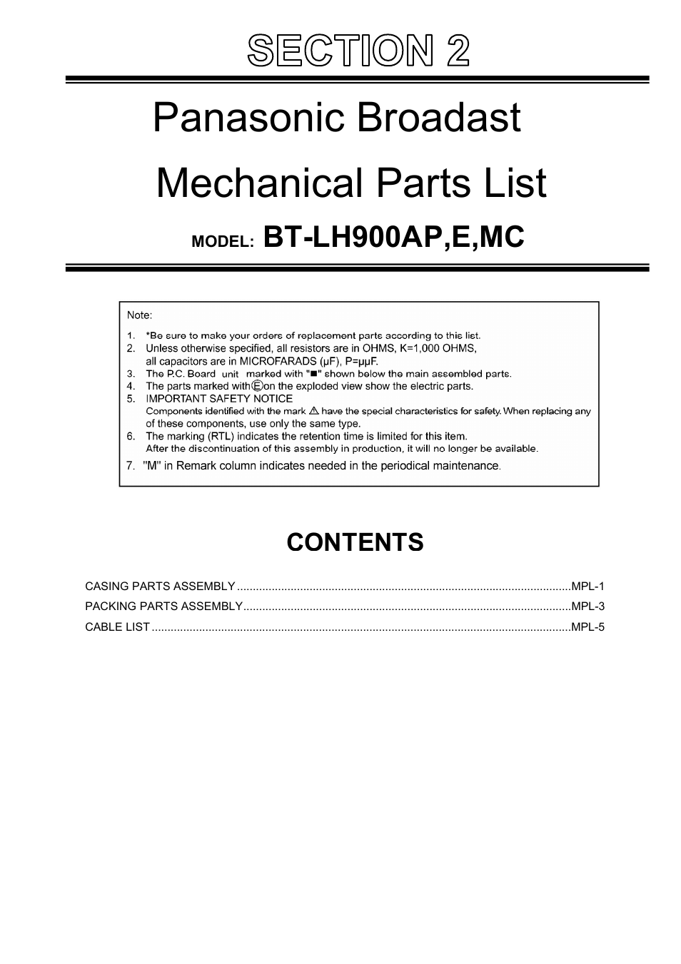 Panasonic BT-LH900AP User Manual | 6 pages