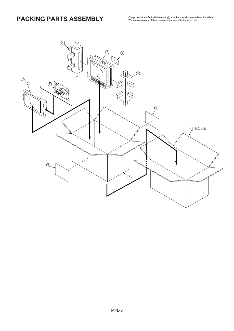 Packing parts assembly, Mpl-3 | Panasonic BT-LH900AP User Manual | Page 4 / 6