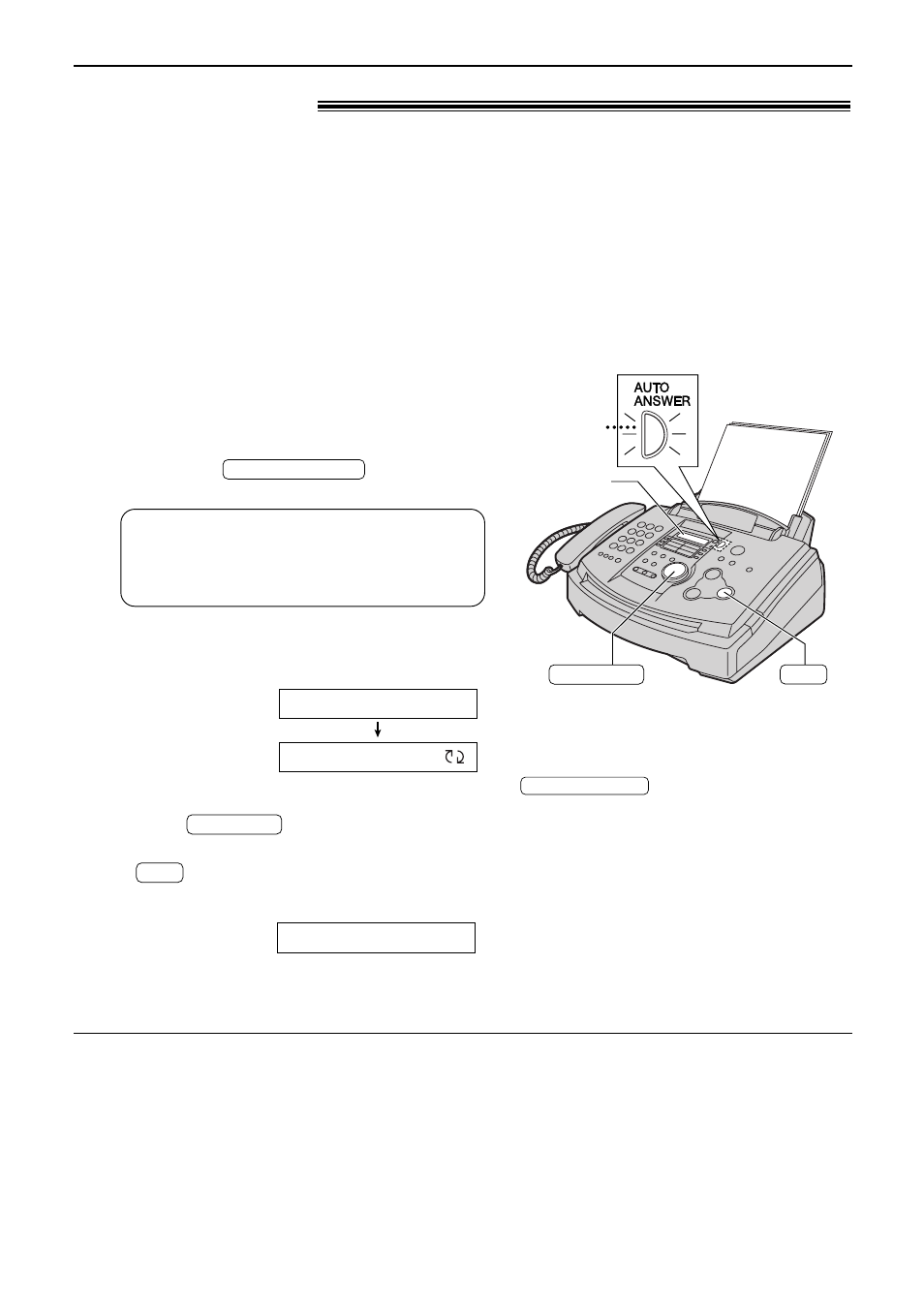 Answering device, Setup, Setting up the voice and fax message reception | Panasonic KX-FL521 User Manual | Page 50 / 92